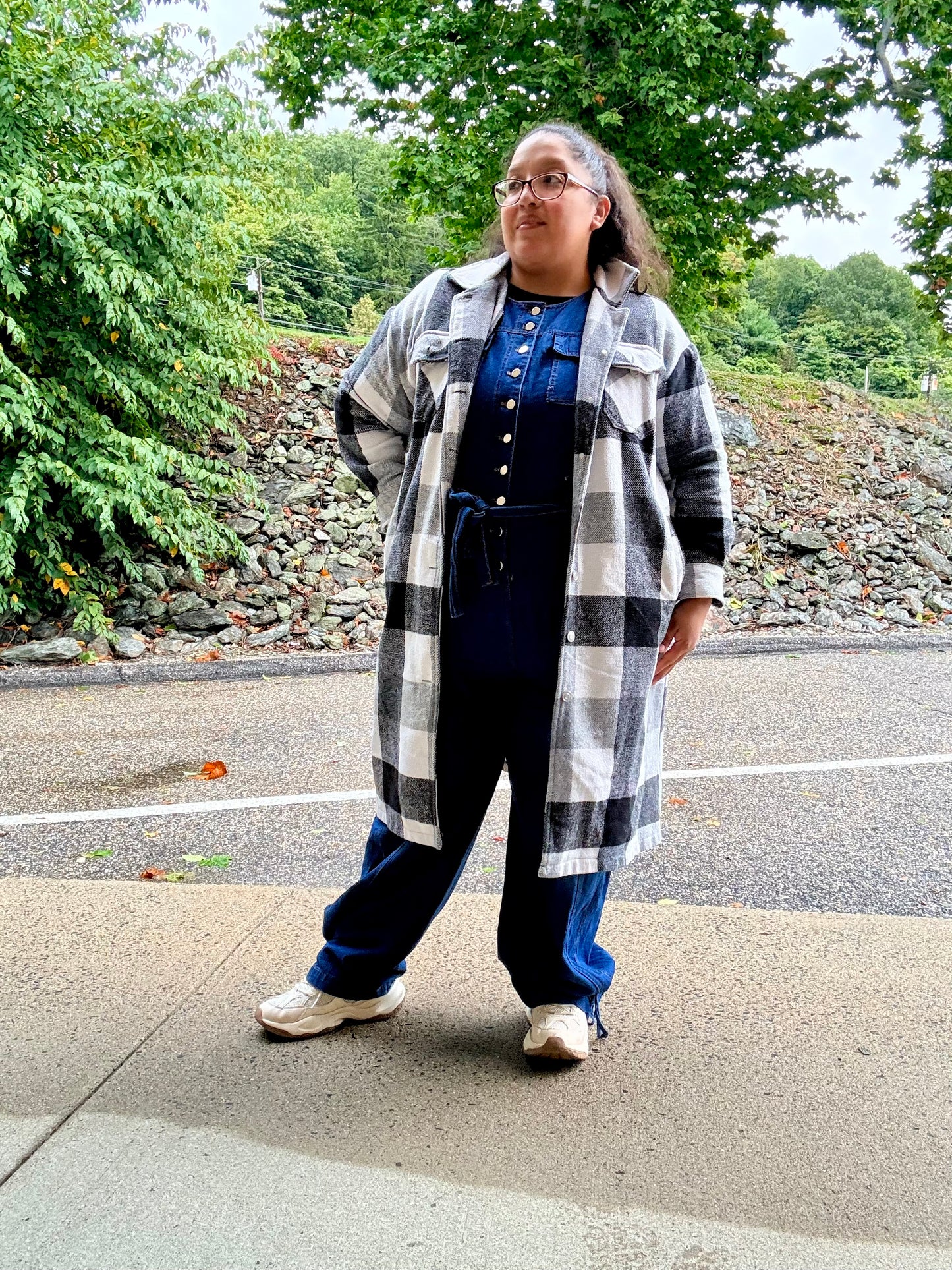 Sleeveless Denim Jumpsuit (Plus)