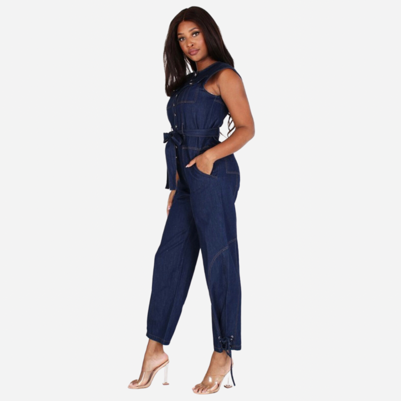 Sleeveless Denim Jumpsuit