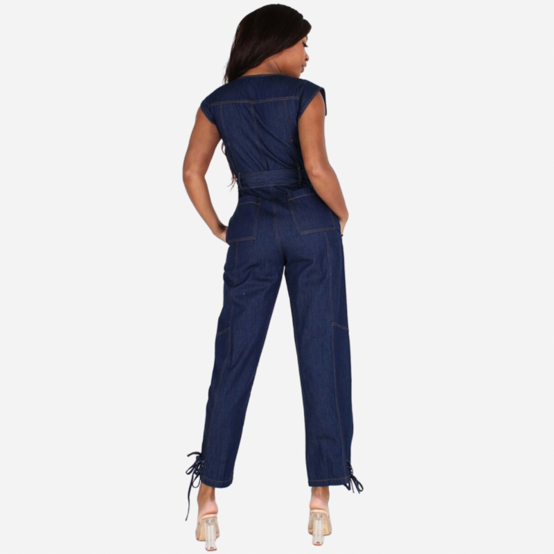 Sleeveless Denim Jumpsuit