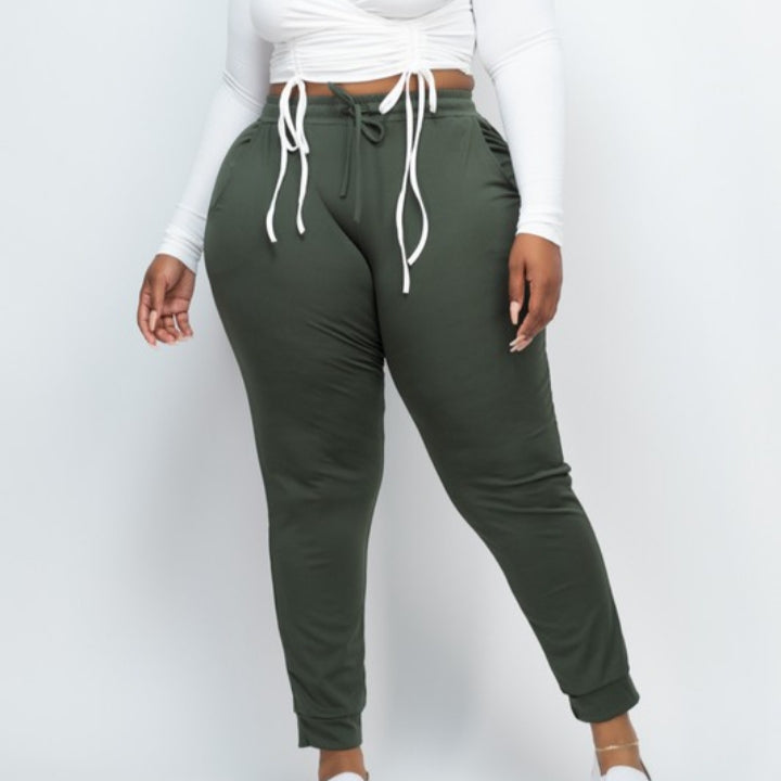 Drawstring Waist Jogger Pants