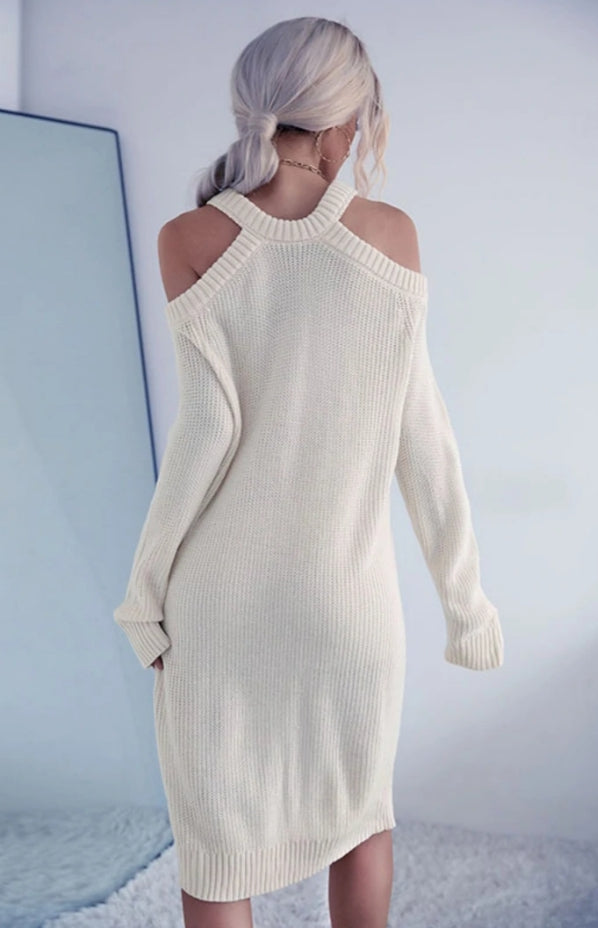 Cold Shoulder Sweater Dress