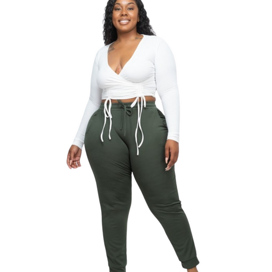 Drawstring Waist Jogger Pants